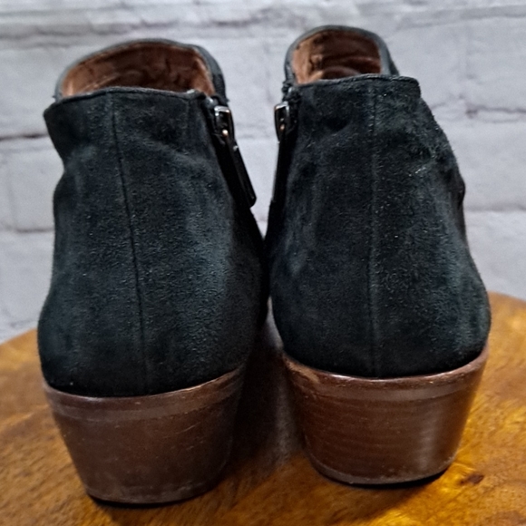 Sam Edelman Black Suede Side Zip Short Booties - Picture 3 of 12